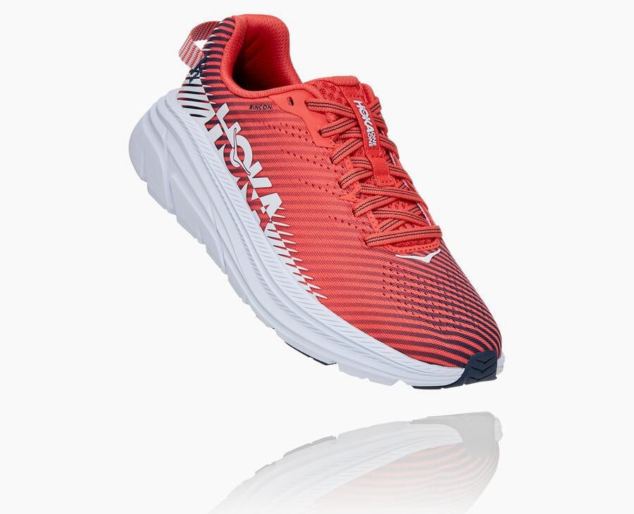 Hoka One One Rincon 2 Löparskor Dam - Röda/Vita - KMQSD-3607